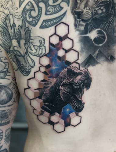 Dinosaur tattoo i Esbjerg